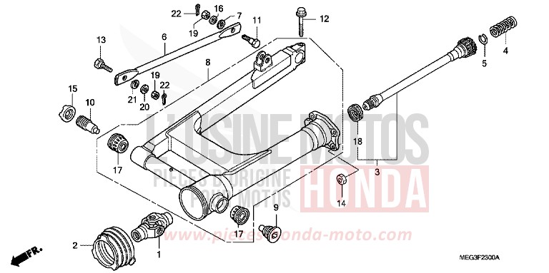 SWINGARM for Shadow Aero CANDY BLAZE ORANGE (YR196BB) from 2006